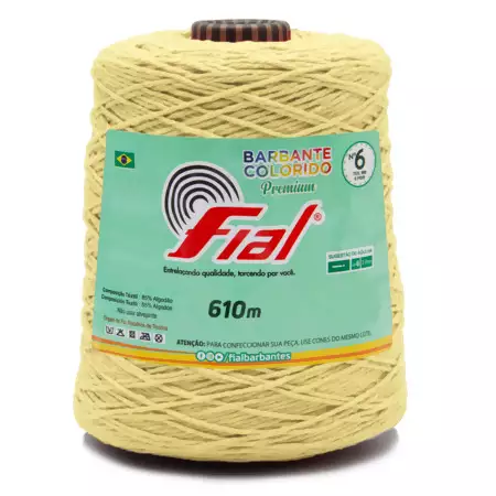 Barbante Colorido Premium Fial N.06 610mts Cor-13-Amarelo Claro