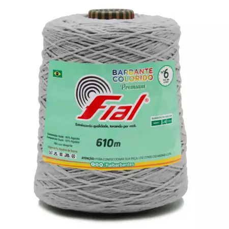 Barbante Colorido Premium Fial N.06 610mts Cor-89-Cinza