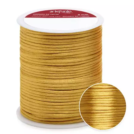 Cordão de Cetim CD001 2mm com 50mts 054-Dourado