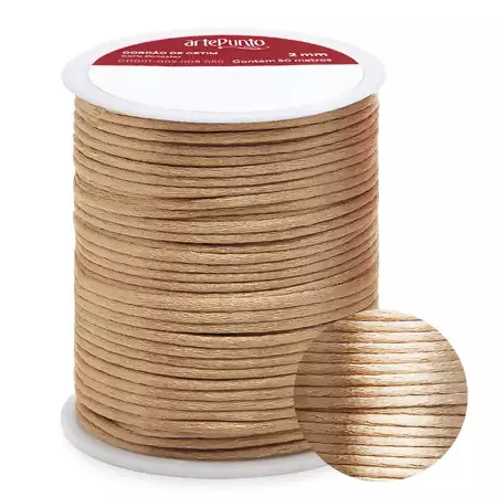 Cordão de Cetim CD001 2mm com 50mts 035-Champagne