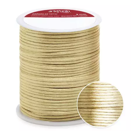 Cordão de Cetim CD001 2mm com 50mts 050-Marfim