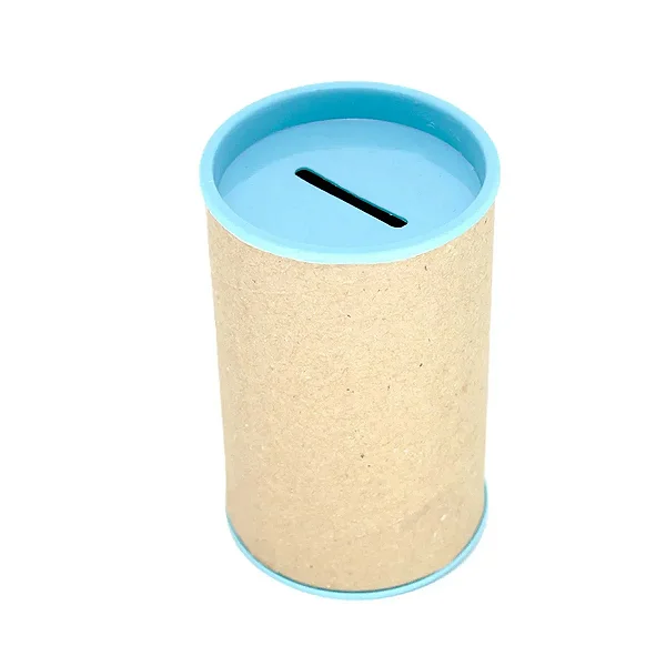 Cofre de Papel 10x6 Cm Cor-Azul Bebê