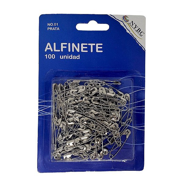 Alfinete de Segurança Com 100unid. Cor-Prata N°01