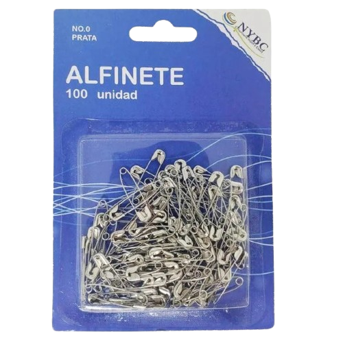 Alfinete de Segurança Com 100unid. Cor-Prata N°0