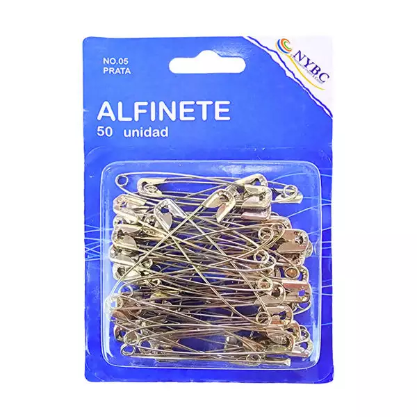 Alfinete de Segurança Com 50unid. Cor-Prata N°05