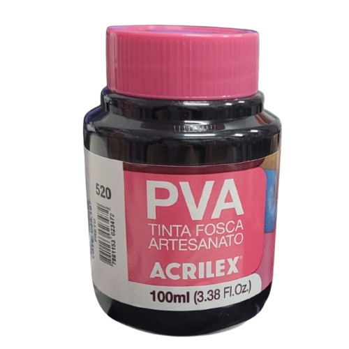 Tinta PVA Fosca Artesanato 100ml Cor-520-Preto
