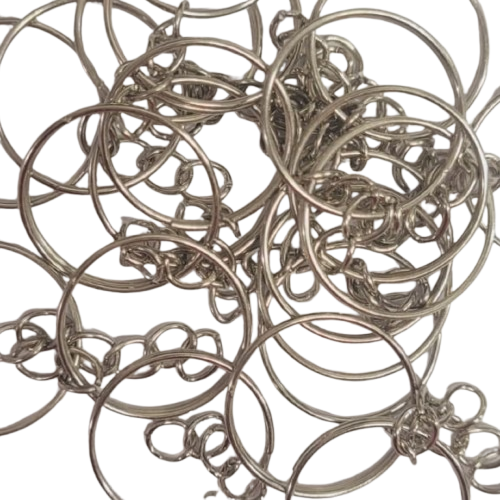 Argola para Chaveiro com Corrente 23mm Cor- Niquel com 100 Unid