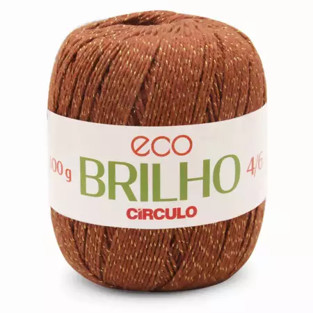 Barbante Eco Brilho Circulo 4/6 400g 7496- Cor-Telha Ouro