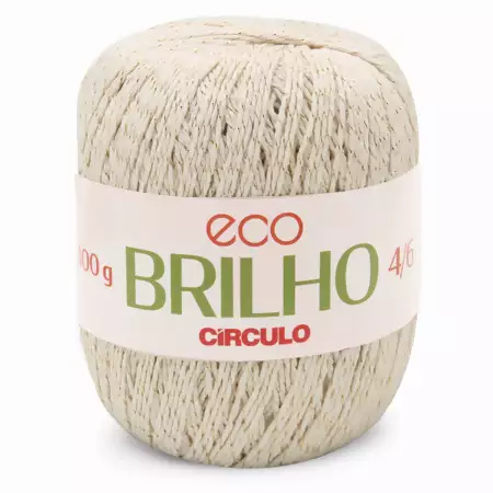 Barbante Eco Brilho Circulo 4/6 400g Cor- 0020- Cru Ouro