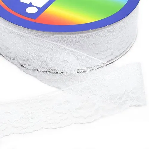 Renda de Nylon nº37 37mm Rl C/50mts Cor-0001- Branco