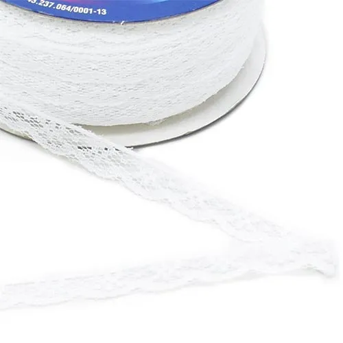Renda de Nylon nº 2 10 mm Rolo C/50mts Cor-0001-Branco