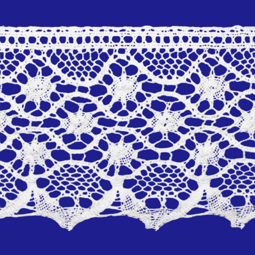 Renda de Algodão 9,7 cm ArtePunto RA012- Cor- 001-Branco Peça c/ 10 mt