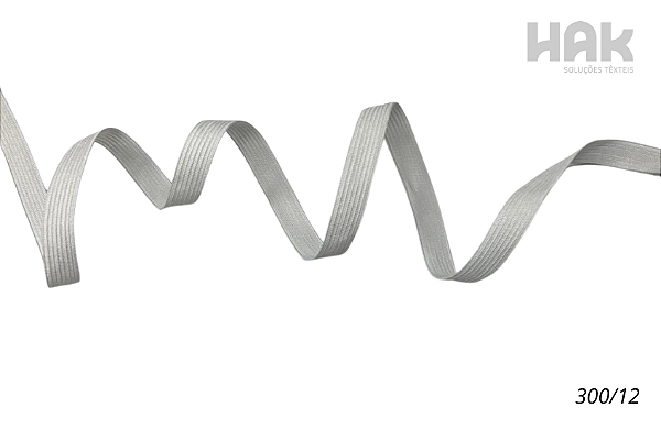 Elástico 300/12 Hak -12mm Cor-Branco-com 100 metros