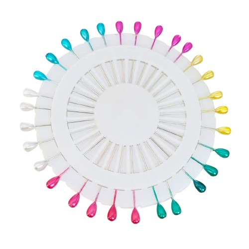 Alfinete Disco Grande de Cabeça Colorida 5,5 cm Plástico 1 Disco c/30unid.