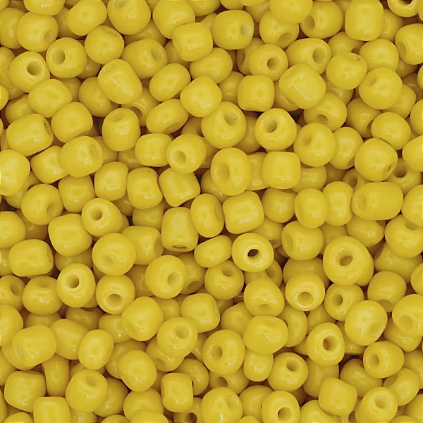 Miçanga Fosca de Vidro Segunda Linha 100g Cor Amarelo Gema