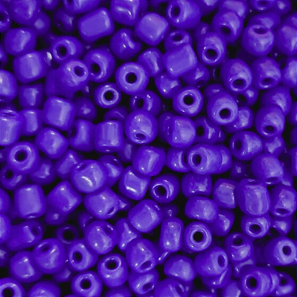 Miçanga Fosca de Vidro Segunda Linha 100g Cor Azul
