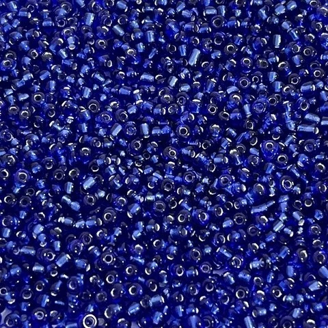 Miçanga Transparente de Vidro Segunda Linha 100g Cor Azul Escuro