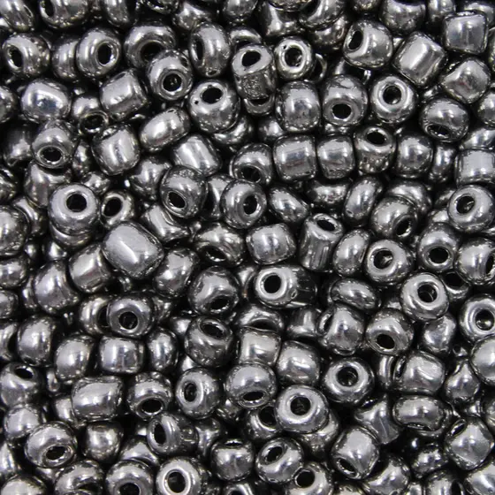 Miçanga Metálica de Vidro Segunda Linha 100g Cor Grafite