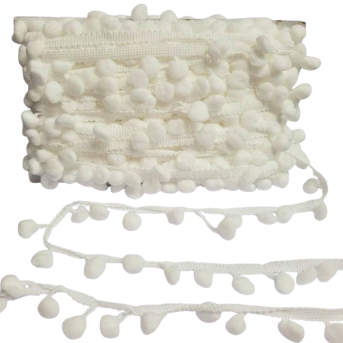 Fita Pompom 30mm - Com 25 Metros -Cor 101-Branco