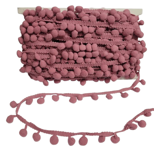 Fita Pompom 30mm - Com 25 Metros -Cor 82-Rose Escuro
