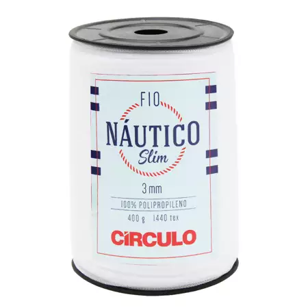 Fio Náutico Slim 3 mm Circulo 400g Cor-8001-Branco