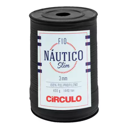 Fio Náutico Slim 3 mm Circulo 400g Cor-8990- Preto