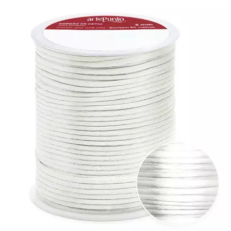 Cordão de Cetim CD001 2mm com 50mts 001-Branco