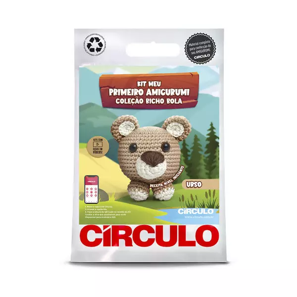 Kit Amigurumi - Coleção Bicho Bola - Urso