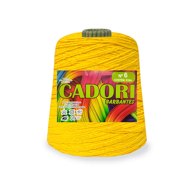 Barbante Cadori N.06 600g Cor-717-Amarelo Canário