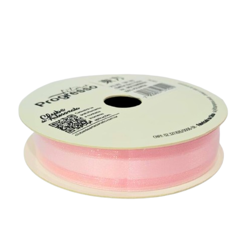 Fita de Voal  VCE 003  Progresso 15mm Cor -206-Rosa Claro