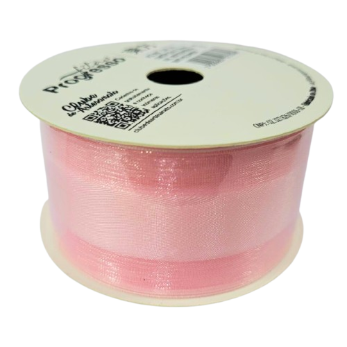 Fita de Voal  VCE 009  Progresso 38mm Cor -206 - Rosa Claro
