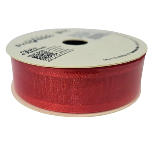 Fita de Voal com Ourela Acetinada ZC 005 Progresso 22mm Cor 209- Vermelho