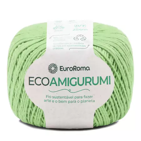 Fio Ecoamigurumi EuroRoma 254mts Cor -801- Verde Limão