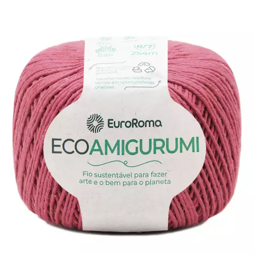 Fio Ecoamigurumi EuroRoma 254mts Cor -1070- Melancia