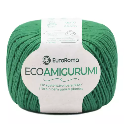 Fio Ecoamigurumi EuroRoma 254mts Cor -803-Verde Bandeira