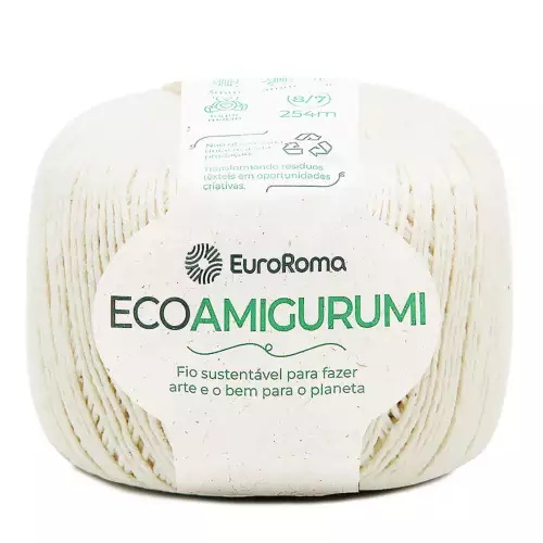 Fio Ecoamigurumi EuroRoma 254mts Cor -100-Cru