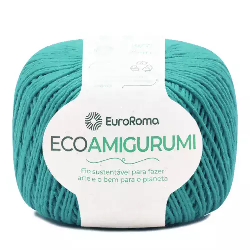 Fio Ecoamigurumi EuroRoma 254mts Cor -810-Verde Agua Escuro