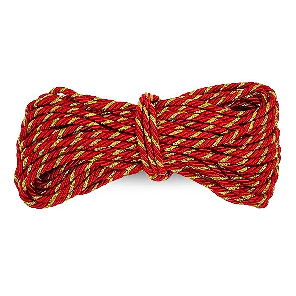 Cordão São Francisco Metalizado São José Ref.001/10 Cor-59 Vermelho/Ouro com 10mts