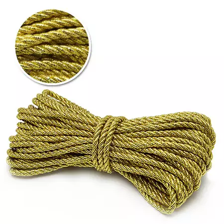 Cordão São Francisco Metalizado São José Ref.003/20 com 10mts Cor-23 Ouro