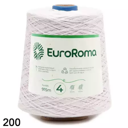 Barbante EuroRoma Cor-200-Branco n°4 - 600g