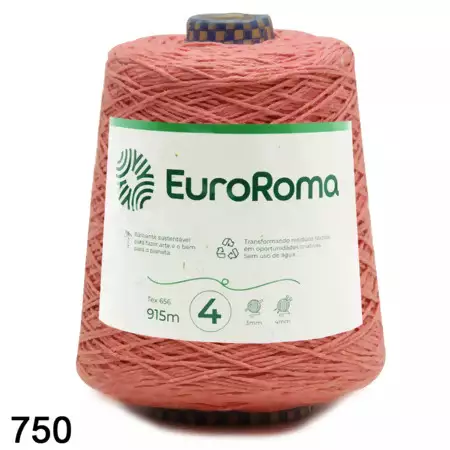 Barbante EuroRoma Cor-750-Laranja n°4 - 600g