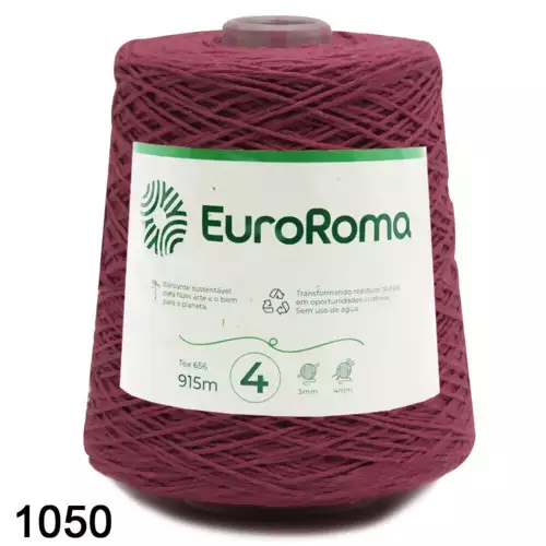 Barbante EuroRoma Cor-1050-Bordo n°4 - 600g