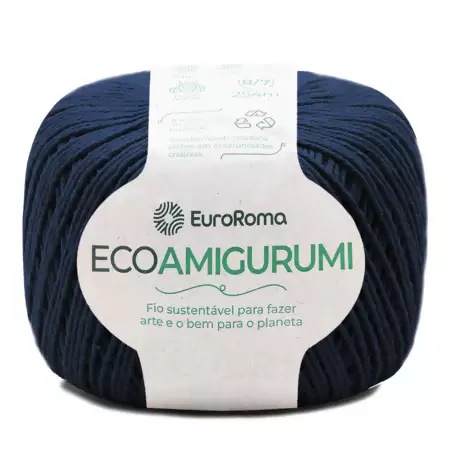 Fio Ecoamigurumi EuroRoma 254mts Cor - 904-Azul Marinho