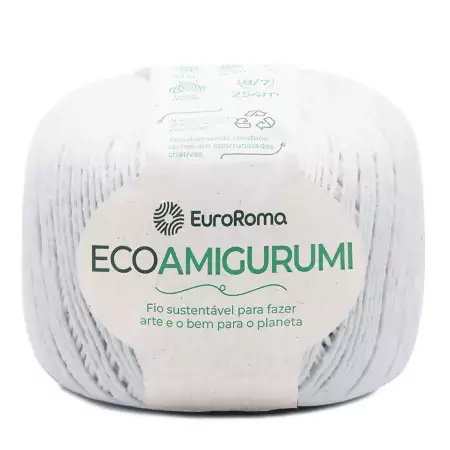 Fio Ecoamigurumi EuroRoma 254mts Cor -200-Branco