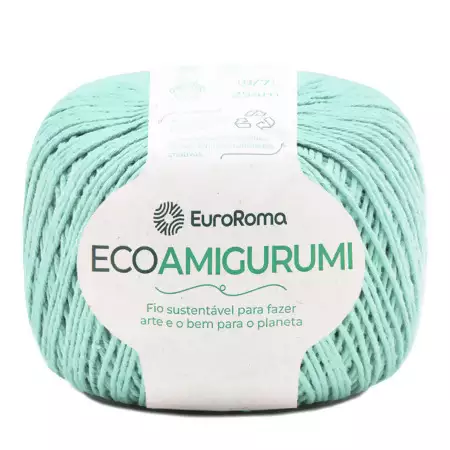 Fio Ecoamigurumi EuroRoma 254mts Cor -800-Verde Água