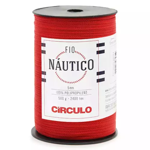 Fio Náutico 5mm Circulo 500g Cor-3402-Vermelho Circulo