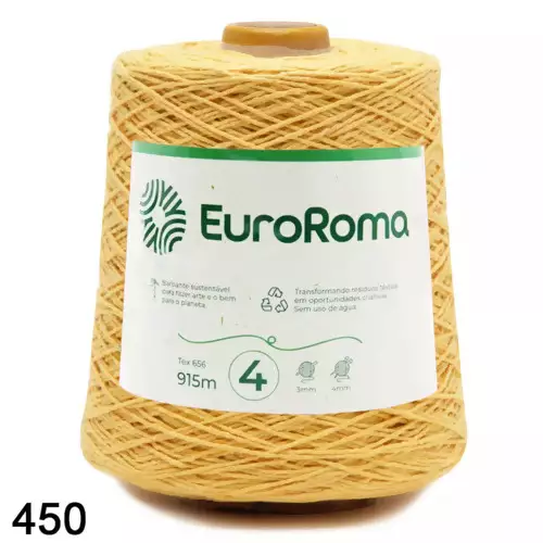 Barbante EuroRoma Cor-450-Ouro n°4 - 600g