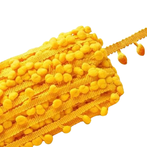 Fita Pompom 20mm - Com 25 Metros -Cor 110-Amarelo Ouro