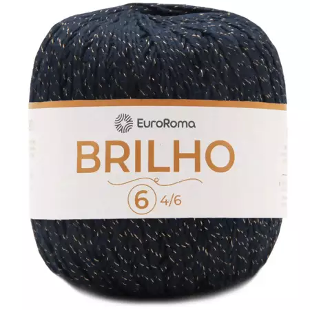 Barbante EuroRoma Brilho Ouro n°6 400g Cor - 904- Azul Marinho
