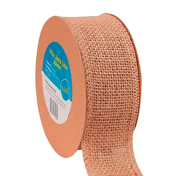 Fita Juta Lisa Luli Natural 50mm Rolo com 10 Metros